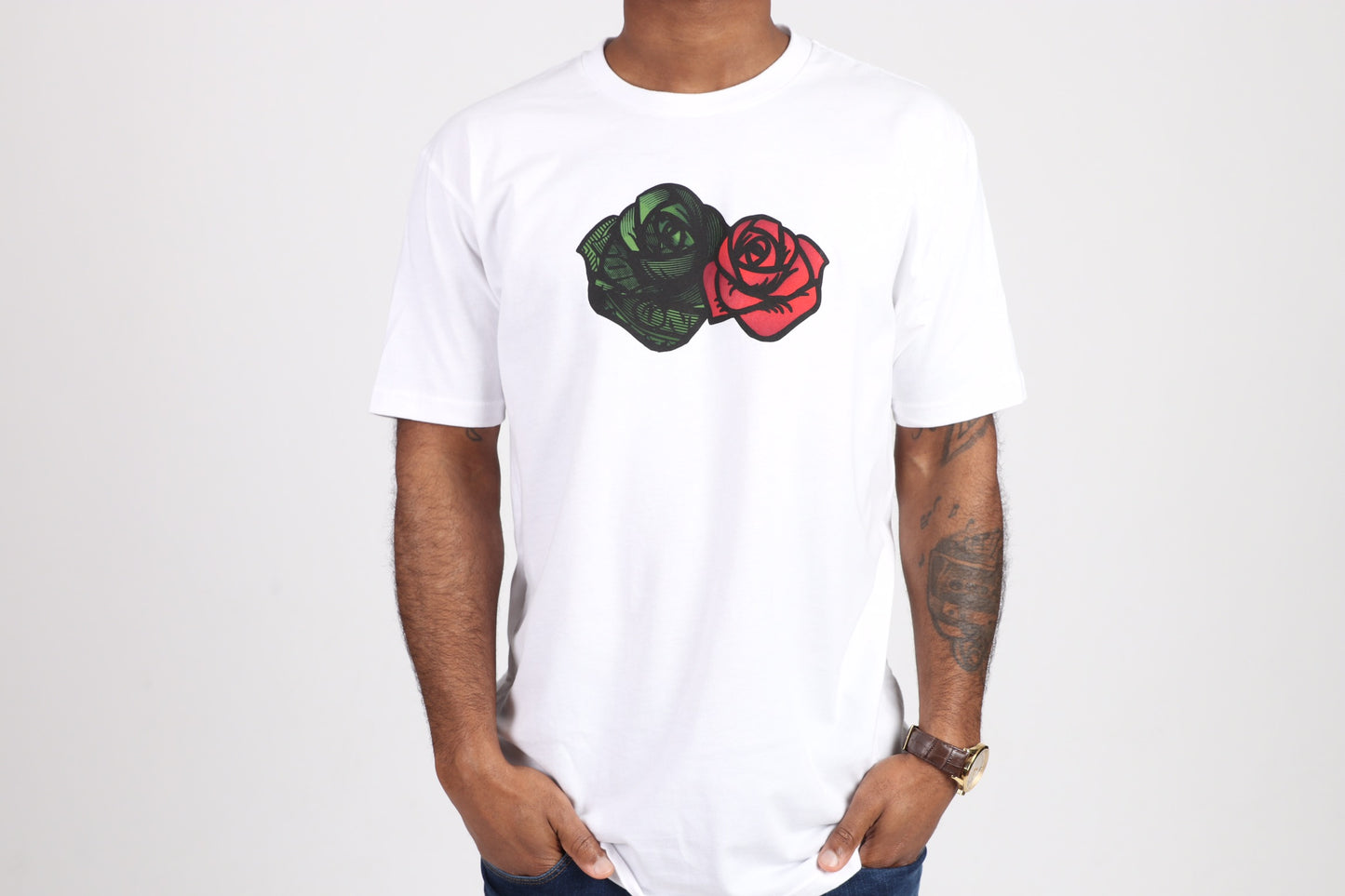 Money, Power, Flowers graphic tee